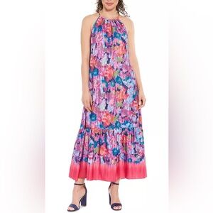 London Times Vibrant Floral Maxi Dress